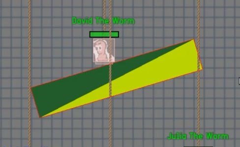 Object just before the impact (with triangles building an object)